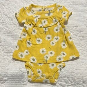 Floral Yellow Baby Dress Set